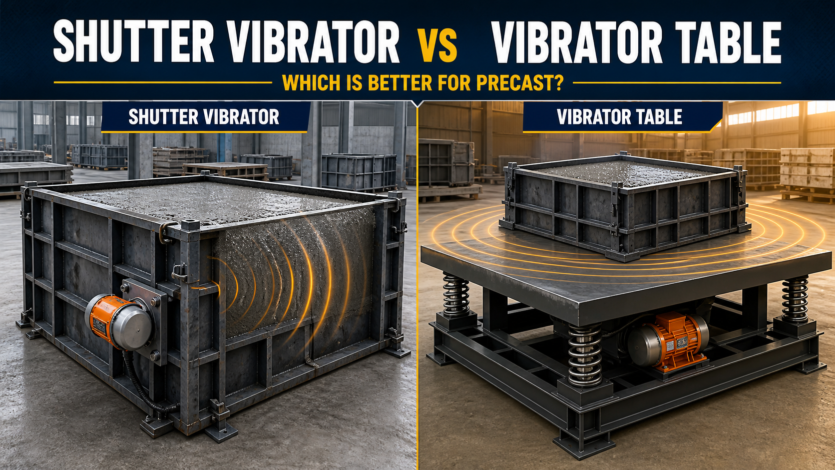 Shutter Vibrator vs Vibrator Table: Which Is Better for Precast Production?