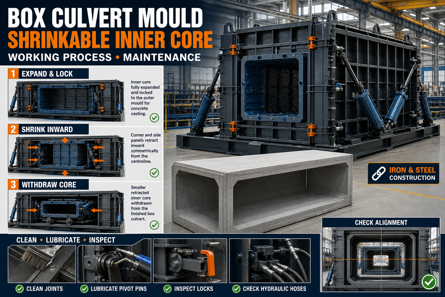 Box Culvert Mould Shrinkable Inner Core: Working Process and Maintenance Guide