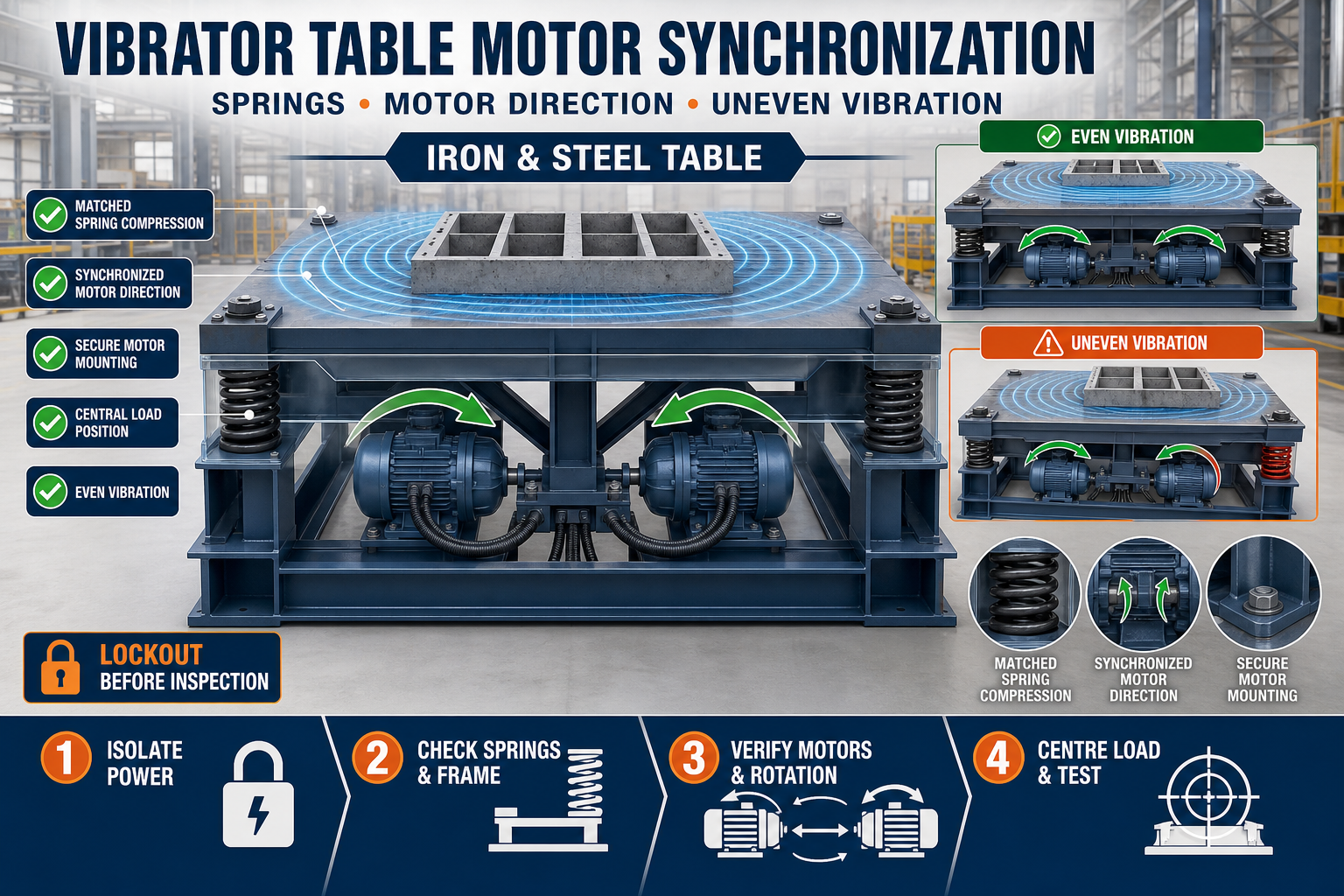 Vibrator Table Spring and Motor Synchronization: Uneven Vibration Troubleshooting Guide